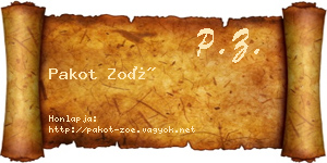Pakot Zoé névjegykártya